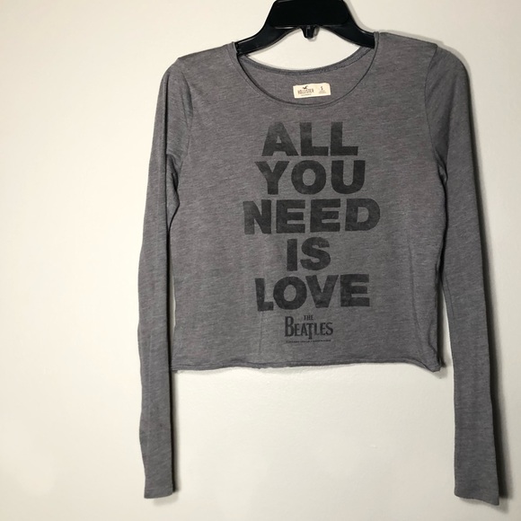 Hollister Beatles LS Crop “All You Need Is Love” - Picture 1 of 2